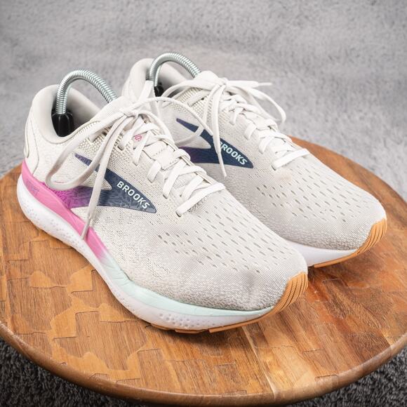 Brooks Ghost 16 Women 9.5 W Gray Mesh Athletic Running Sneakers Lace-Up Low Top - Picture 1 of 10